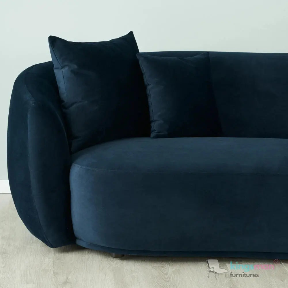 Everbe 3 Seater Sofa - Boucle & Velvet, Mid-Century Luxe, High-Resilience Foam, Meranti Wood Frame Kingsman Furnitures