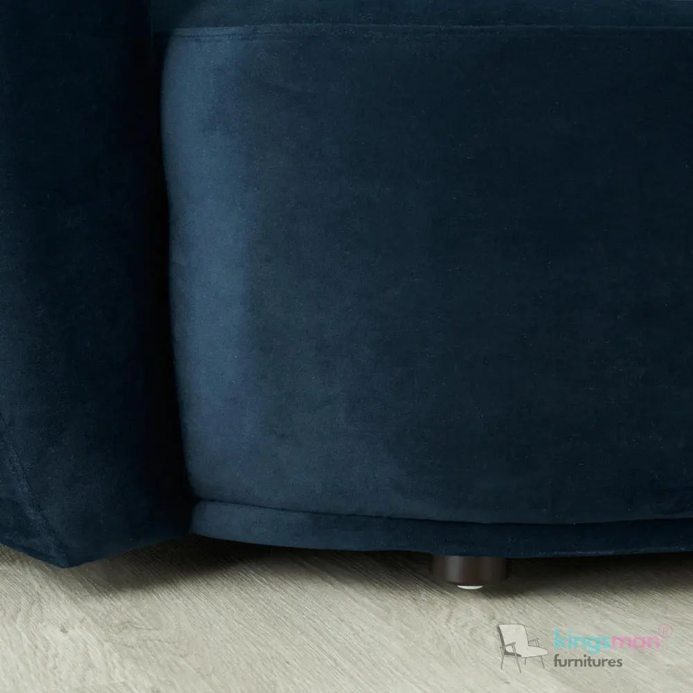 Everbe 3 Seater Sofa - Boucle & Velvet, Mid-Century Luxe, High-Resilience Foam, Meranti Wood Frame Kingsman Furnitures