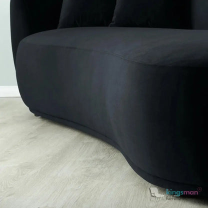Everbe 3 Seater Sofa - Boucle & Velvet, Mid-Century Luxe, High-Resilience Foam, Meranti Wood Frame Kingsman Furnitures