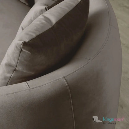 Everbe 3 Seater Sofa - Boucle & Velvet, Mid-Century Luxe, High-Resilience Foam, Meranti Wood Frame Kingsman Furnitures