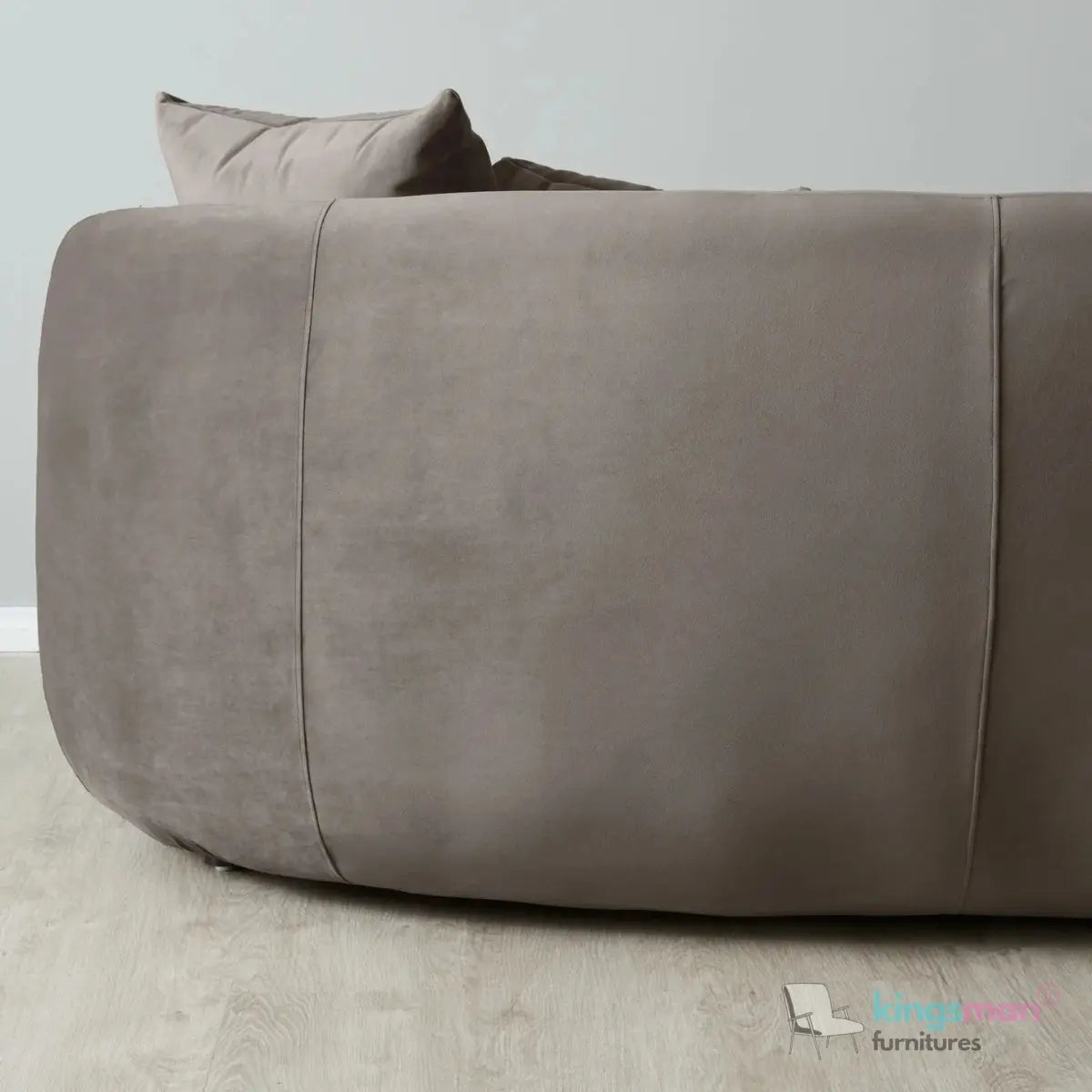 Everbe 3 Seater Sofa - Boucle & Velvet, Mid-Century Luxe, High-Resilience Foam, Meranti Wood Frame Kingsman Furnitures