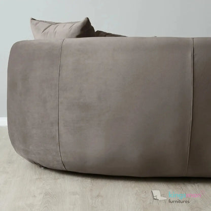 Everbe 3 Seater Sofa - Boucle & Velvet, Mid-Century Luxe, High-Resilience Foam, Meranti Wood Frame Kingsman Furnitures