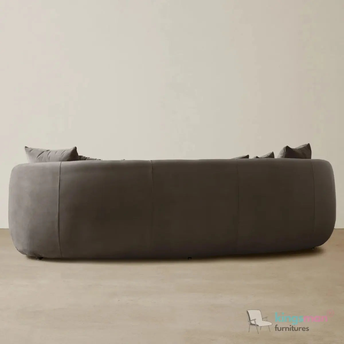 Everbe 3 Seater Sofa - Boucle & Velvet, Mid-Century Luxe, High-Resilience Foam, Meranti Wood Frame Kingsman Furnitures