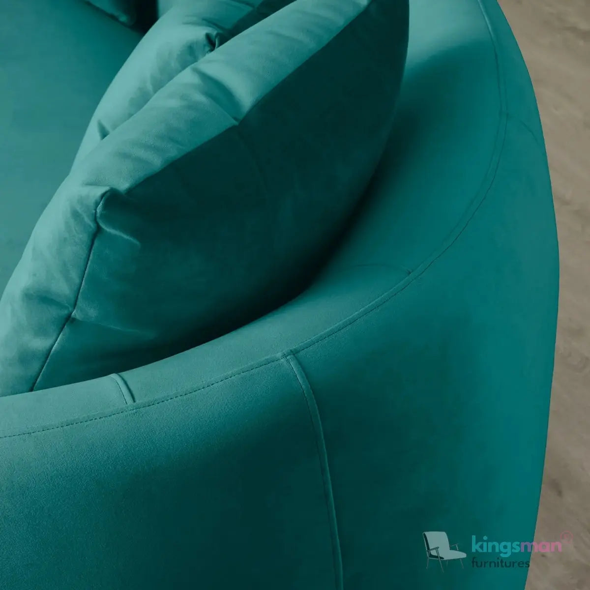 Everbe 3 Seater Sofa - Boucle & Velvet, Mid-Century Luxe, High-Resilience Foam, Meranti Wood Frame Kingsman Furnitures