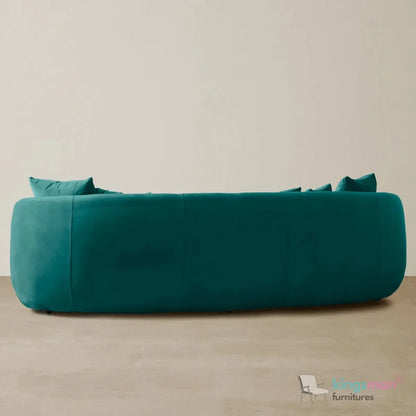Everbe 3 Seater Sofa - Boucle & Velvet, Mid-Century Luxe, High-Resilience Foam, Meranti Wood Frame Kingsman Furnitures