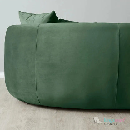 Everbe 3 Seater Sofa - Boucle & Velvet, Mid-Century Luxe, High-Resilience Foam, Meranti Wood Frame Kingsman Furnitures