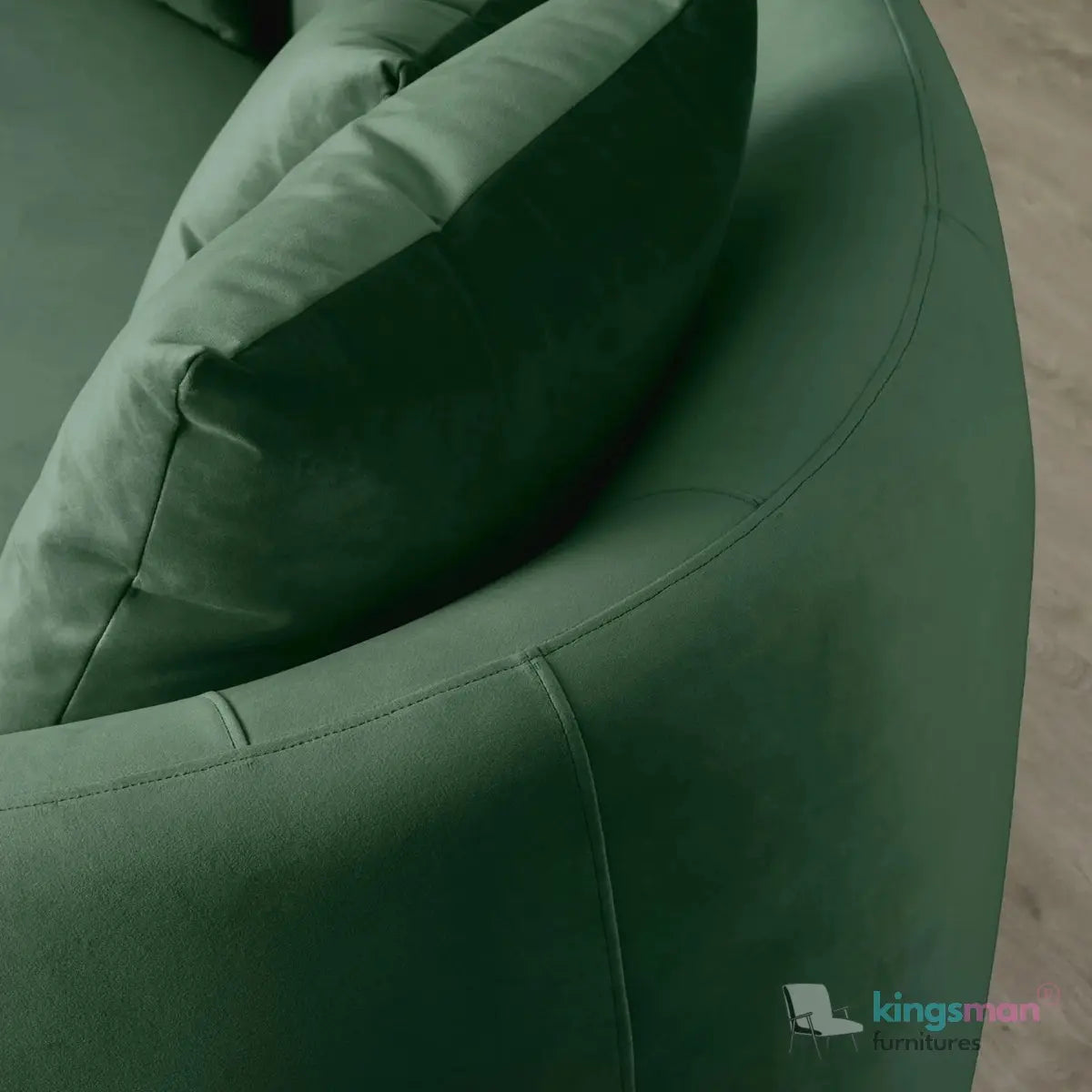 Everbe 3 Seater Sofa - Boucle & Velvet, Mid-Century Luxe, High-Resilience Foam, Meranti Wood Frame Kingsman Furnitures