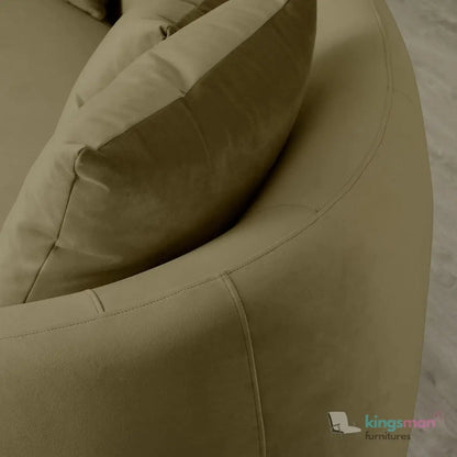 Everbe 3 Seater Sofa - Boucle & Velvet, Mid-Century Luxe, High-Resilience Foam, Meranti Wood Frame Kingsman Furnitures