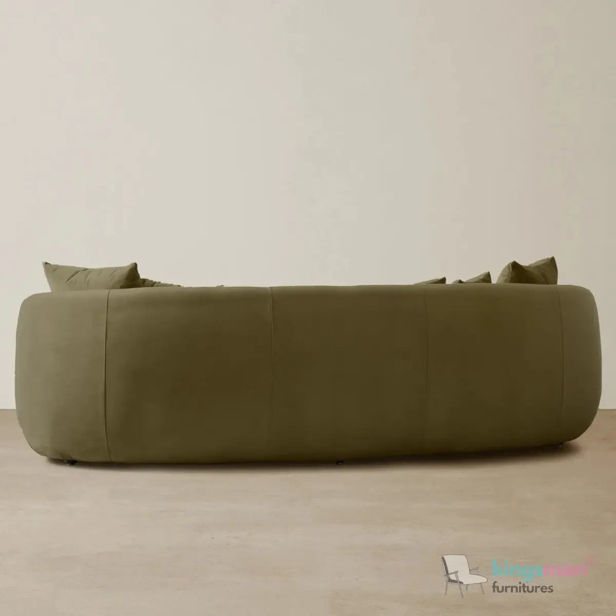 Everbe 3 Seater Sofa - Boucle & Velvet, Mid-Century Luxe, High-Resilience Foam, Meranti Wood Frame Kingsman Furnitures