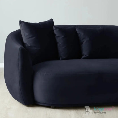 Everbe 3 Seater Sofa - Boucle & Velvet, Mid-Century Luxe, High-Resilience Foam, Meranti Wood Frame Kingsman Furnitures