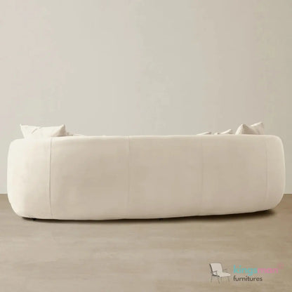 Everbe 3 Seater Sofa - Boucle & Velvet, Mid-Century Luxe, High-Resilience Foam, Meranti Wood Frame Kingsman Furnitures