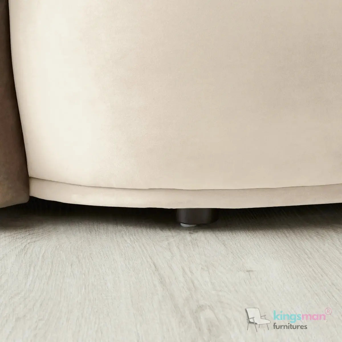 Everbe 3 Seater Sofa - Boucle & Velvet, Mid-Century Luxe, High-Resilience Foam, Meranti Wood Frame Kingsman Furnitures