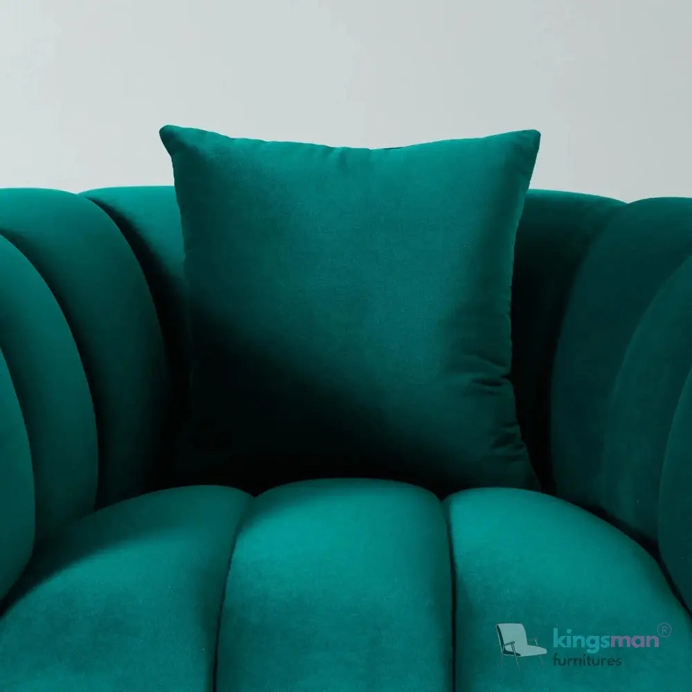 Fransesca Azure Blue Velvet Lounge Chair – Luxurious Design with Plush Comfort and Modern Aesthetics Kingsman Furnitures