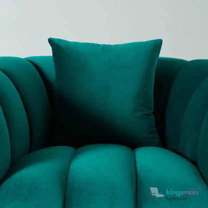 Fransesca Azure Blue Velvet Lounge Chair – Luxurious Design with Plush Comfort and Modern Aesthetics Kingsman Furnitures