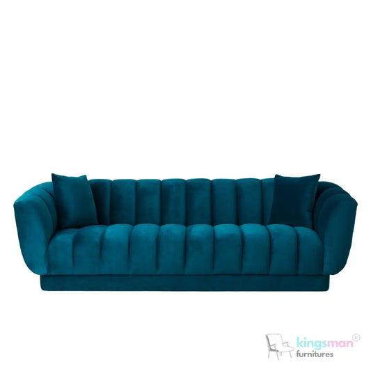 Fransesca Modern Velvet Sofa - Luxurious Azure Blue 2 & 3 Seater with Solid Wood Frame Kingsman Furnitures