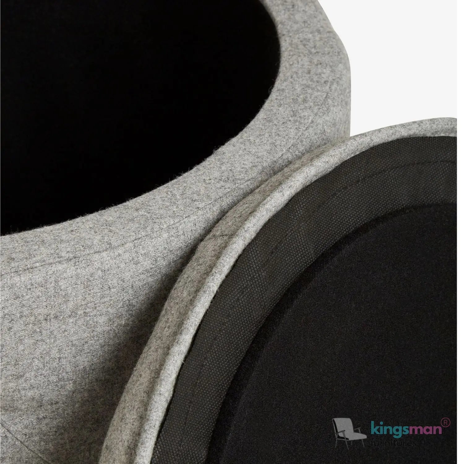 Harfoot Upholstered Storage Footstool - Wool Blend Grey Kingsman Furnitures