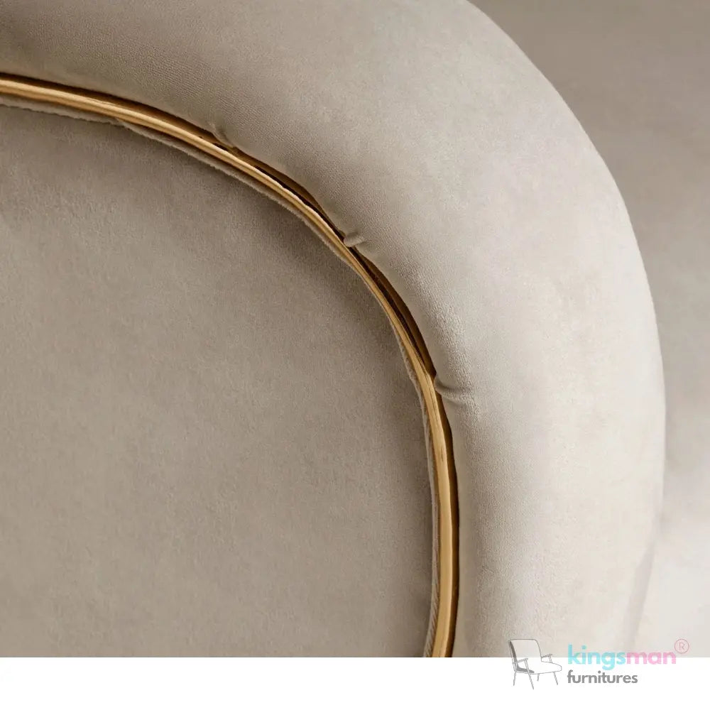 Harriet Accent Chair - Gold-Tipped Teak Wood Legs with Luxurious Upholstery Kingsman Furnitures
