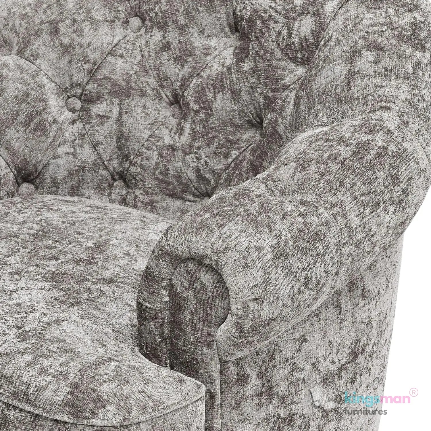 Jesper Armchair - Classic Buttoned Backrest with Teak Wood Castor Legs Kingsman Furnitures