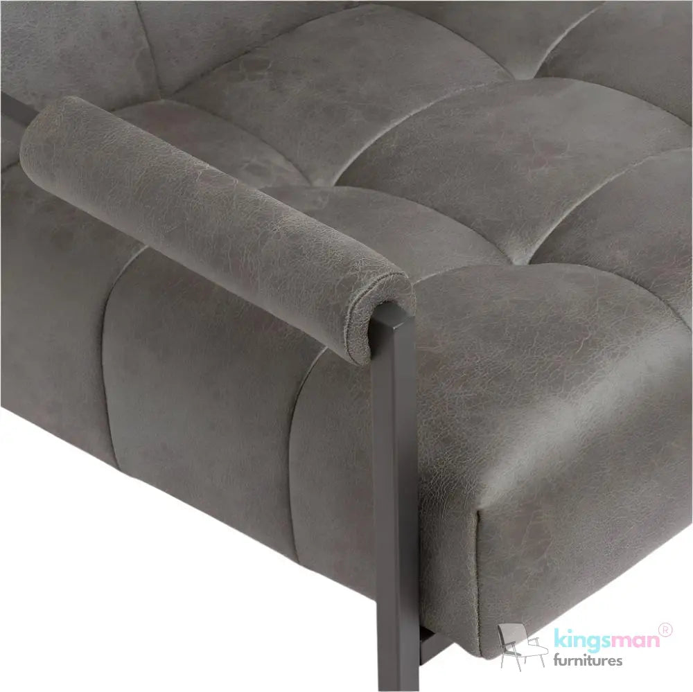 Kim Luxury Stainless Steel Arm Chair - Leatherite Finish Kingsman Furnitures