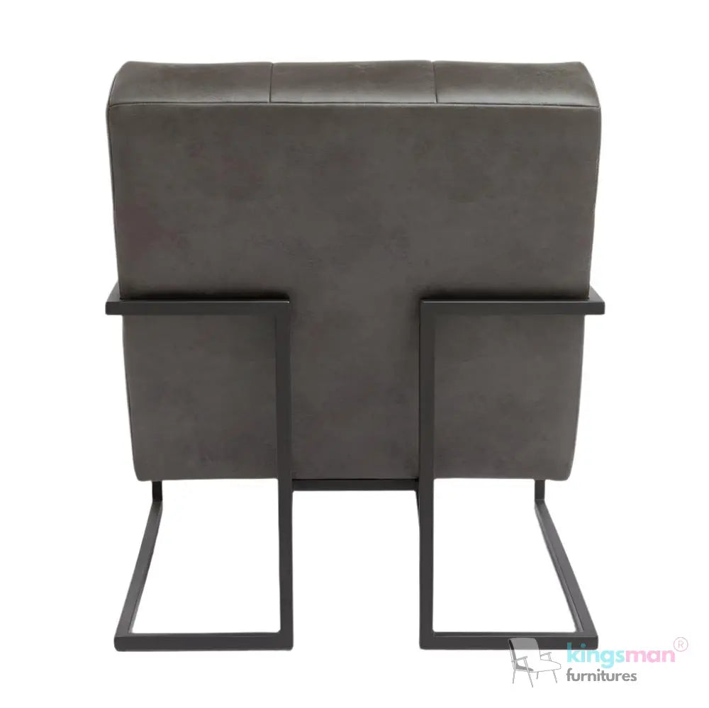 Kim Luxury Stainless Steel Arm Chair - Leatherite Finish Kingsman Furnitures