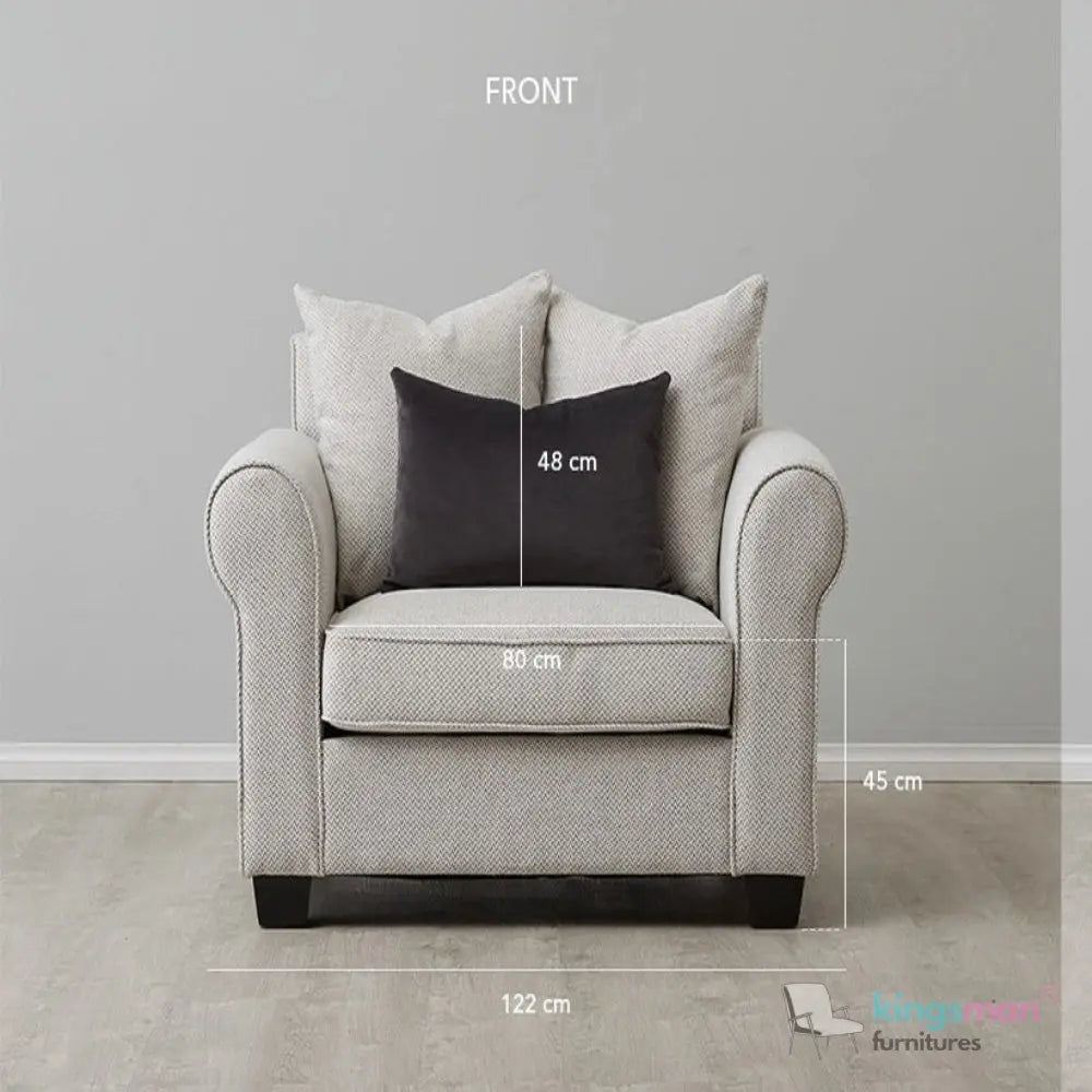 Livia Single Seater Sofa - Classic Design with High-Grade Wooden Frame Kingsman Furnitures