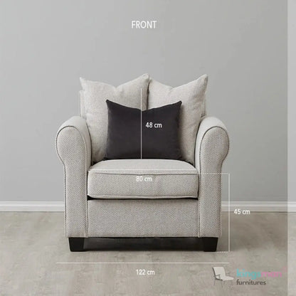 Livia Single Seater Sofa - Classic Design with High-Grade Wooden Frame Kingsman Furnitures