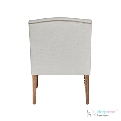 Mavrick Country Accent Chair - Tub-Style Seat with Bobble Teak Wood Legs | Elegant Upholstered Chair Kingsman Furnitures