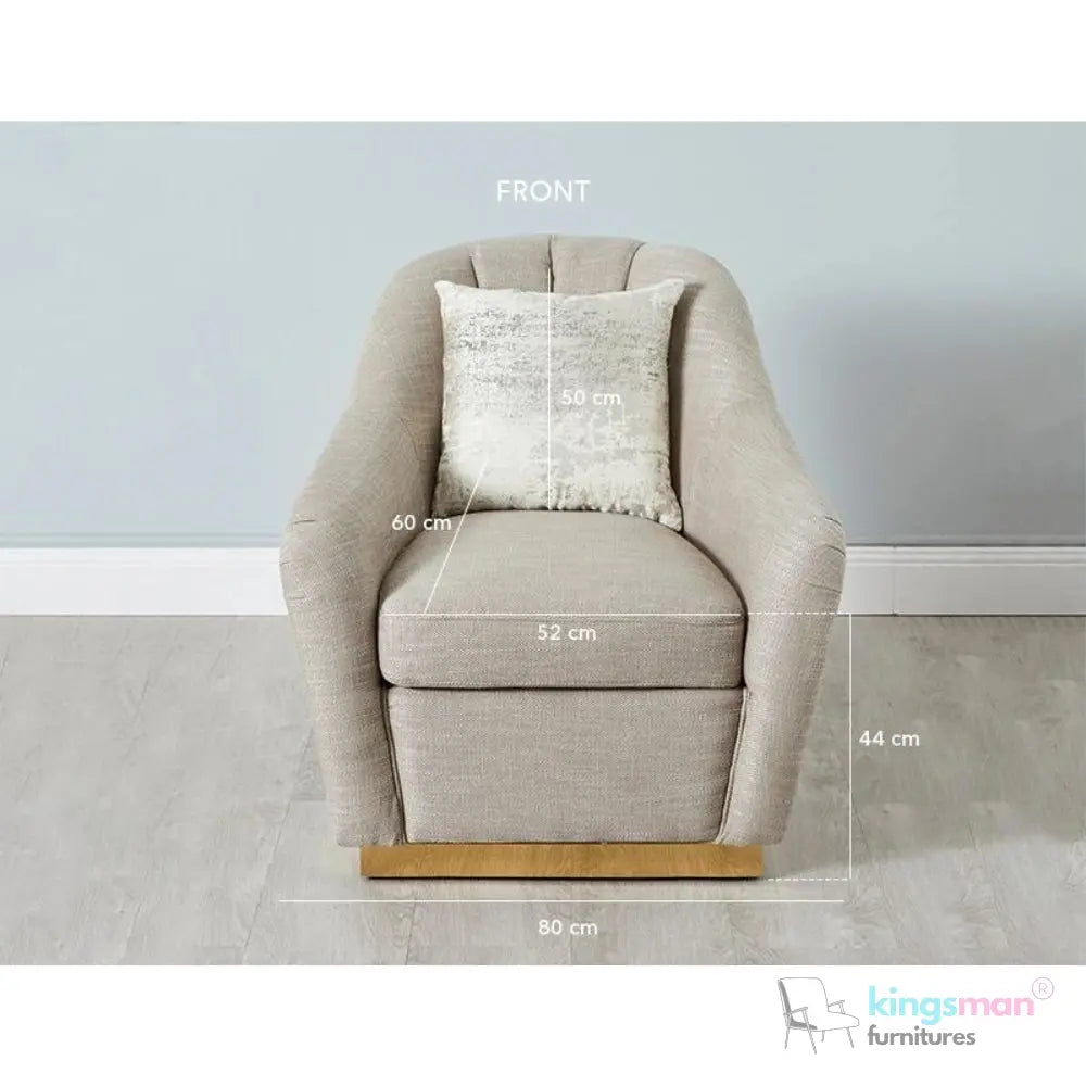 Sherpa Golden Brown Woven Fabric Occasional Chair – Modern Design with Stainless Steel Legs Kingsman Furnitures