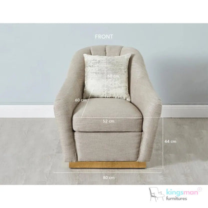 Sherpa Golden Brown Woven Fabric Occasional Chair – Modern Design with Stainless Steel Legs Kingsman Furnitures