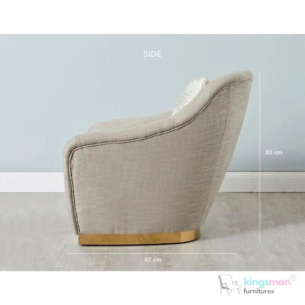 Sherpa Golden Brown Woven Fabric Occasional Chair – Modern Design with Stainless Steel Legs Kingsman Furnitures