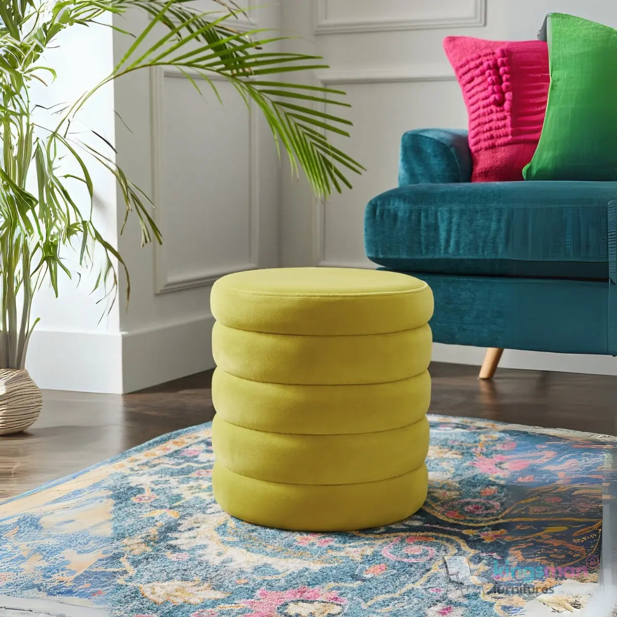 Stella Ribbed Storage Sability - Plush Velvet and Bouclé Upholstered Sability with Hidden Storage | Versatile Home Décor Kingsman Furnitures