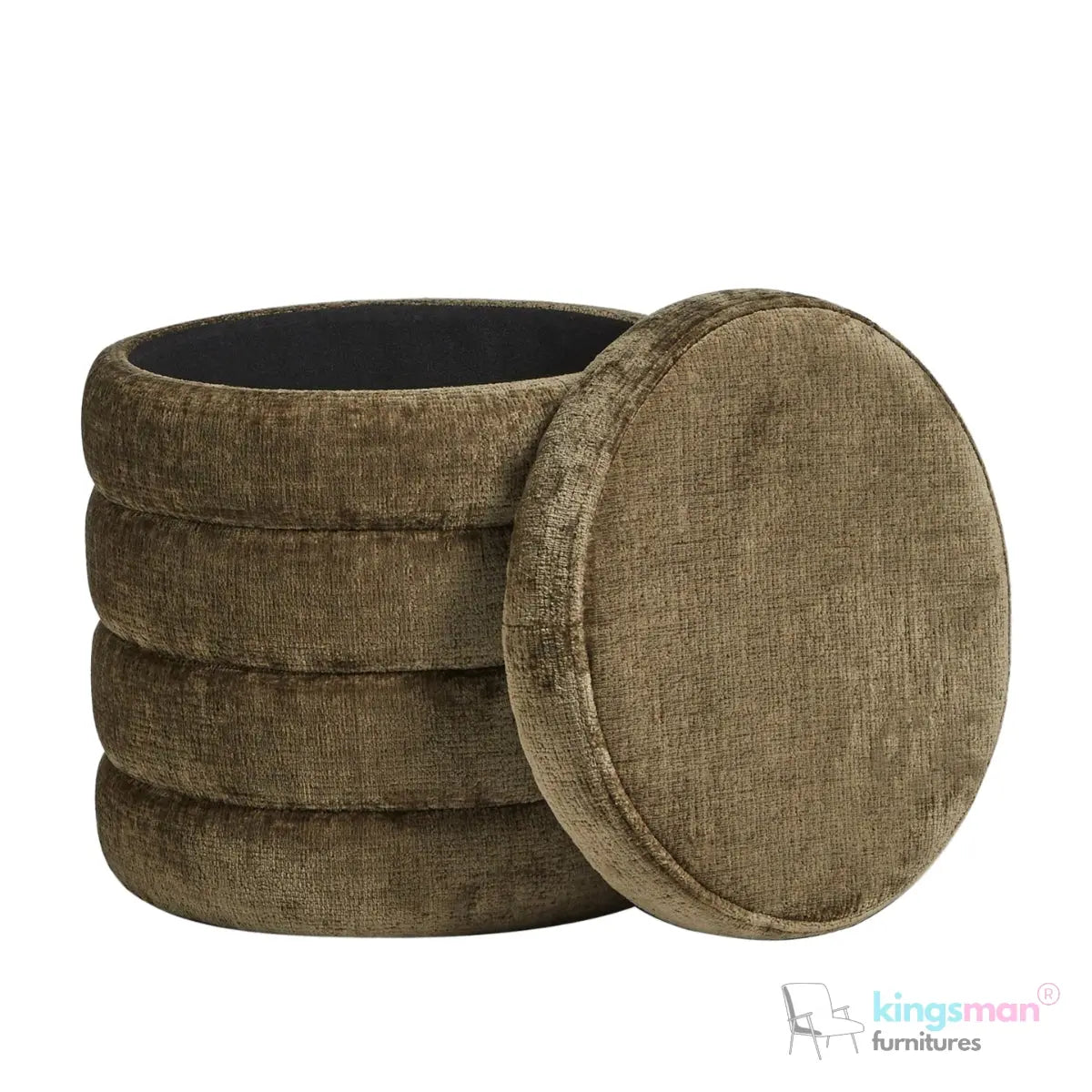 Stella Ribbed Storage Sability - Plush Velvet and Bouclé Upholstered Sability with Hidden Storage | Versatile Home Décor Kingsman Furnitures
