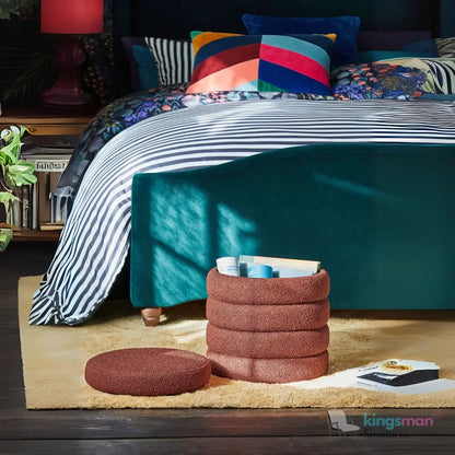 Stella Ribbed Storage Sability - Plush Velvet and Bouclé Upholstered Sability with Hidden Storage | Versatile Home Décor Kingsman Furnitures