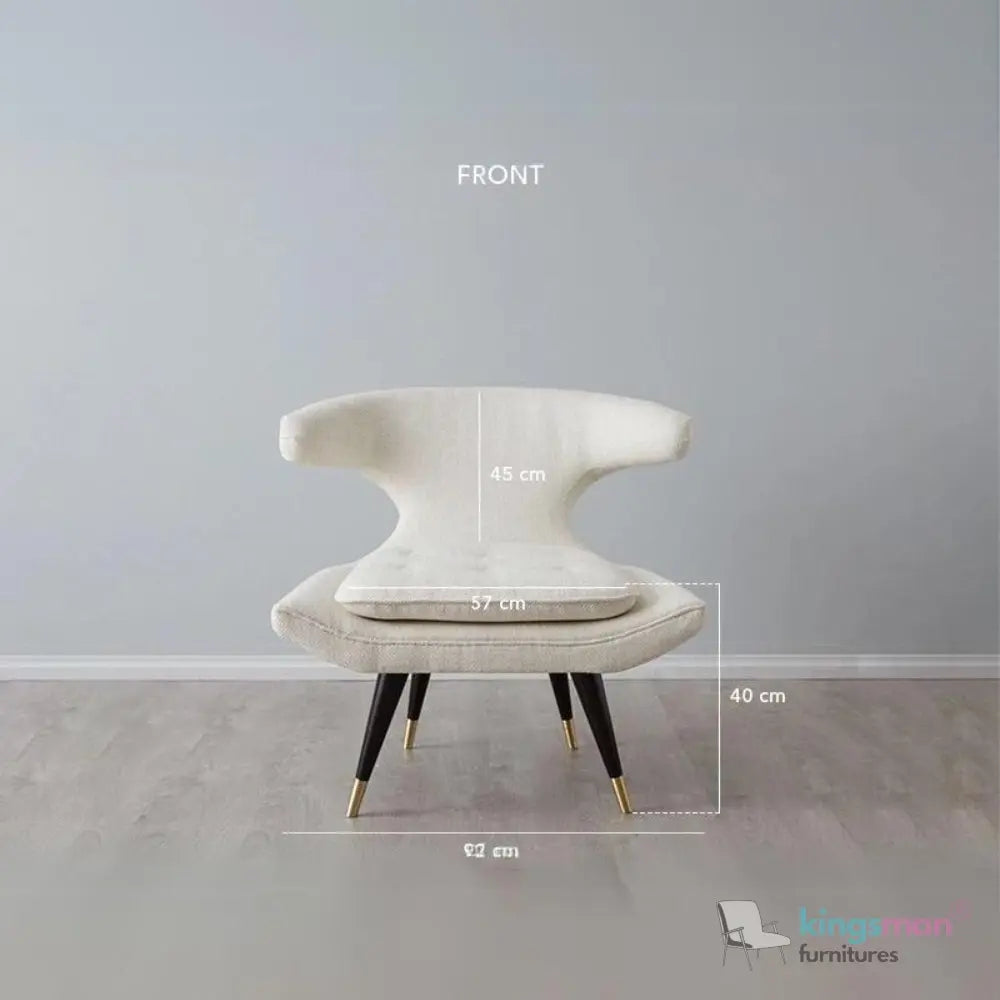 Tarrington Woven Fabric Chair – Modern Art Deco Design with Teak Wood Legs Kingsman Furnitures
