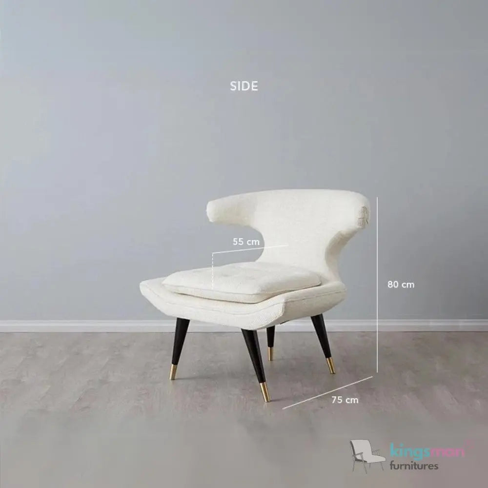 Tarrington Woven Fabric Chair – Modern Art Deco Design with Teak Wood Legs Kingsman Furnitures