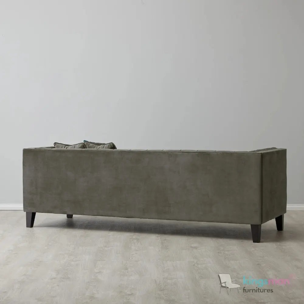 Vogue 3-Seater Sofa - Peacock Blue Velvet with Diamond Tufted Backrest Kingsman Furnitures