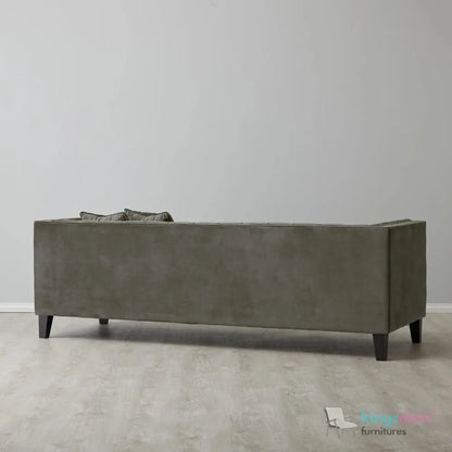 Vogue 3-Seater Sofa - Peacock Blue Velvet with Diamond Tufted Backrest Kingsman Furnitures