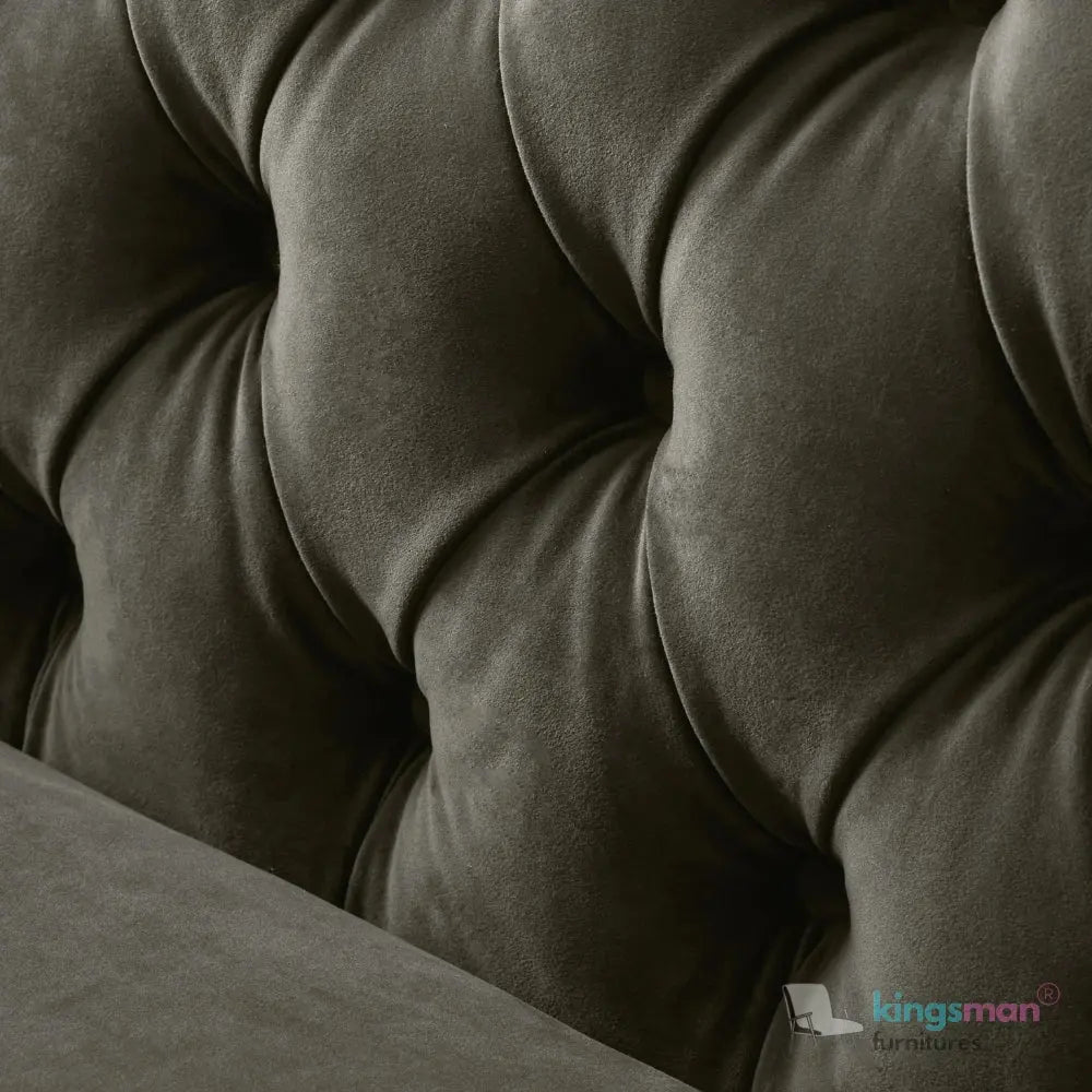 Vogue 3-Seater Sofa - Peacock Blue Velvet with Diamond Tufted Backrest Kingsman Furnitures