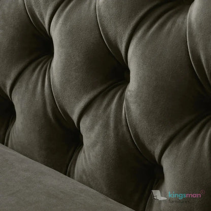 Vogue 3-Seater Sofa - Peacock Blue Velvet with Diamond Tufted Backrest Kingsman Furnitures