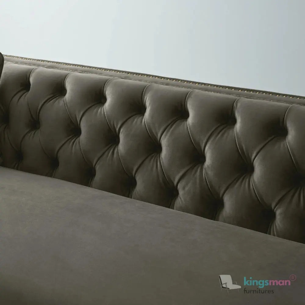 Vogue 3-Seater Sofa - Peacock Blue Velvet with Diamond Tufted Backrest Kingsman Furnitures