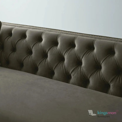 Vogue 3-Seater Sofa - Peacock Blue Velvet with Diamond Tufted Backrest Kingsman Furnitures
