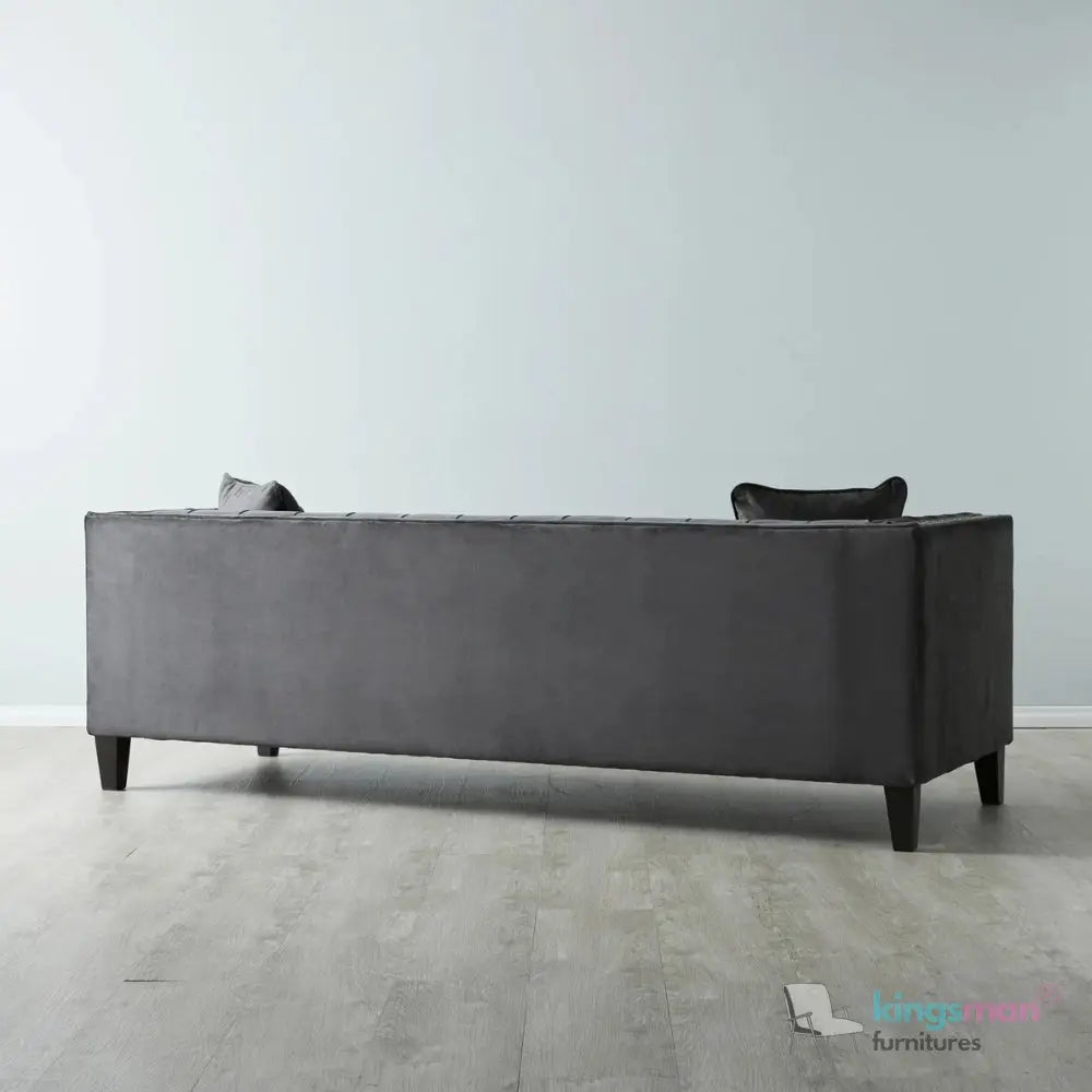 Vogue 3-Seater Sofa - Peacock Blue Velvet with Diamond Tufted Backrest Kingsman Furnitures
