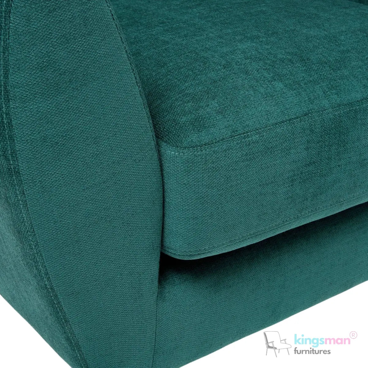 "Wills Winged Accent Chair - High Backrest with Teak Wood Legs and Multiple Fabric Options Kingsman Furnitures