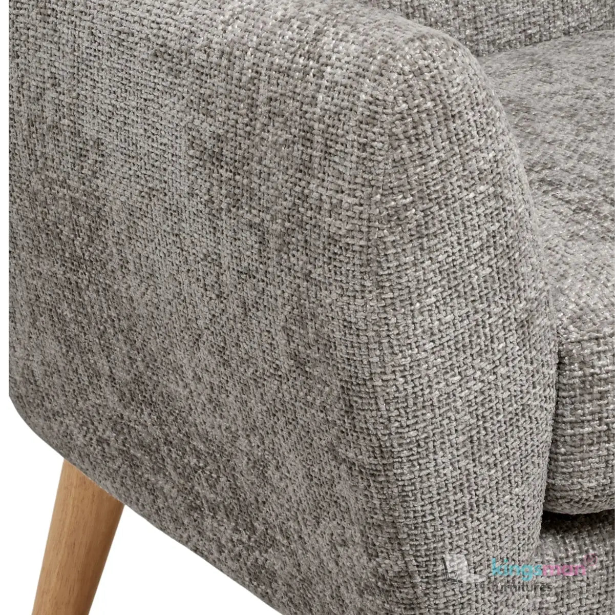 "Wills Winged Accent Chair - High Backrest with Teak Wood Legs and Multiple Fabric Options Kingsman Furnitures