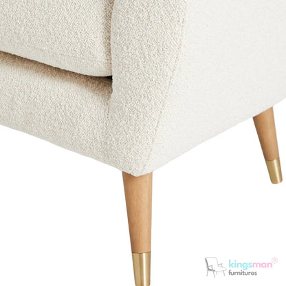 "Wills Winged Accent Chair - High Backrest with Teak Wood Legs and Multiple Fabric Options Kingsman Furnitures