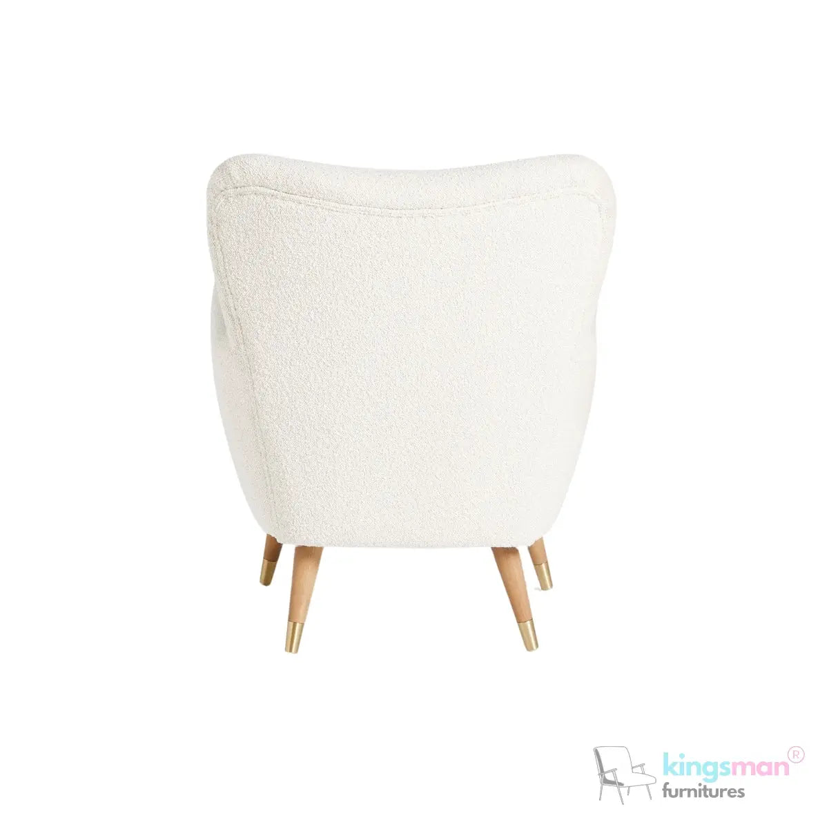 "Wills Winged Accent Chair - High Backrest with Teak Wood Legs and Multiple Fabric Options Kingsman Furnitures