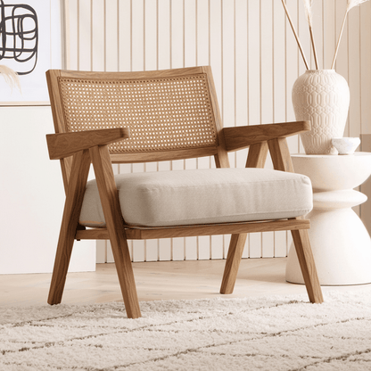 Abel Rattan Accent Arm Chair - Kingsman Furnitures