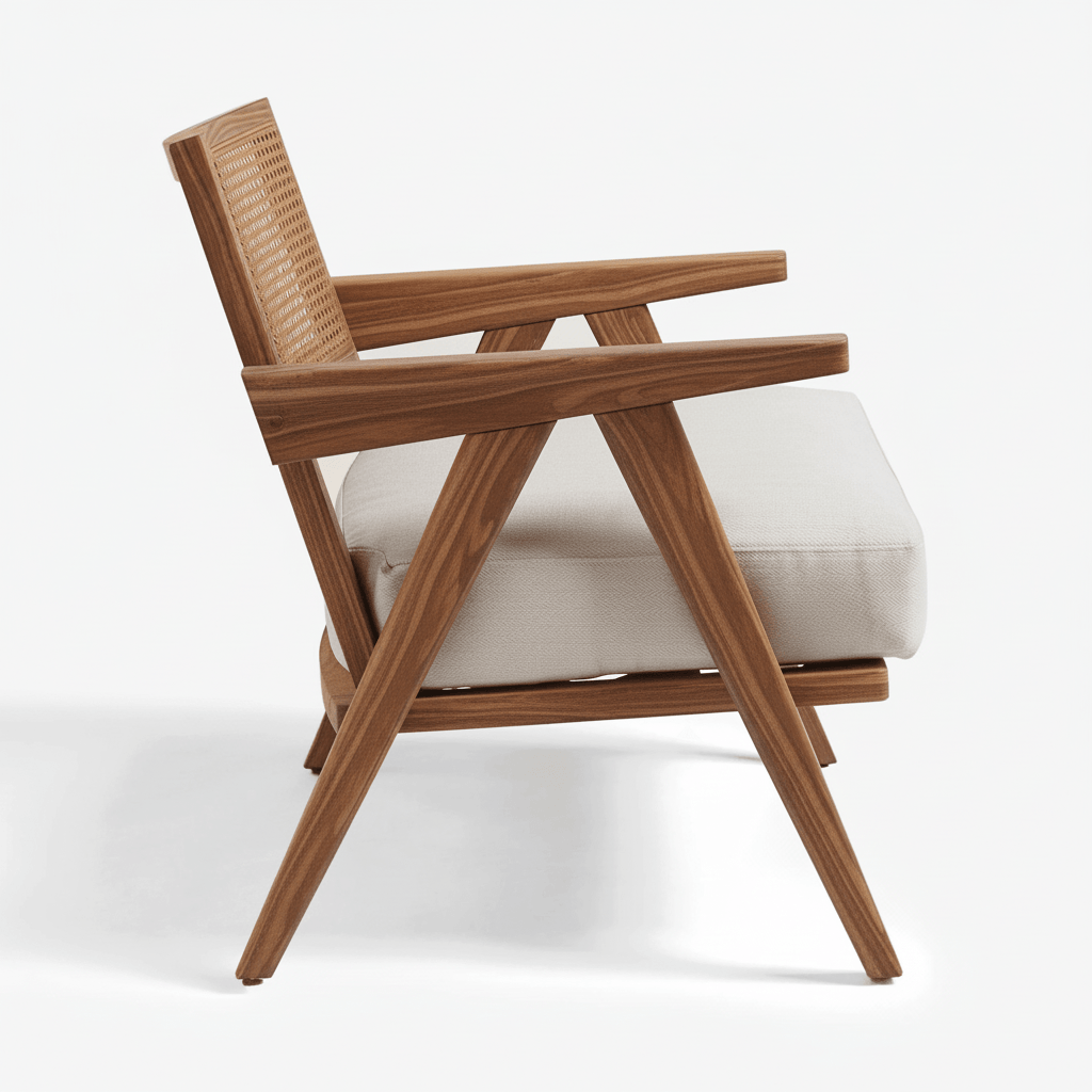 Abel Rattan Accent Arm Chair - Kingsman Furnitures