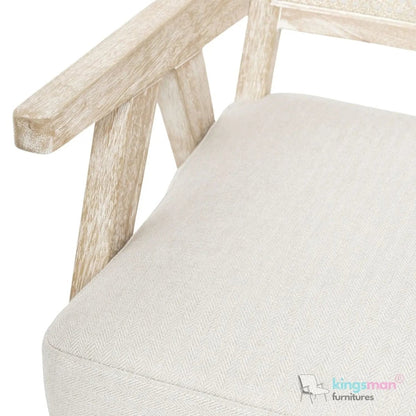 Abel Rattan Teak Wood Accent Arm Chair - Modern Rustic Comfort - Kingsman Furnitures