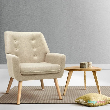Acme Armchair - Stylish Jute Fabric Chair - Kingsman Furnitures